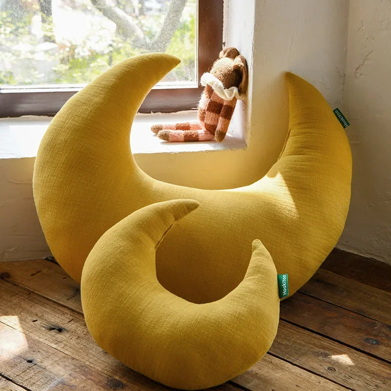 Almohada para siesta de gasa de algodón, estilo Luna, suave y calmante, almohada de lactancia, respaldo para bebé, ropa de cama, accesorios para recién nacidos