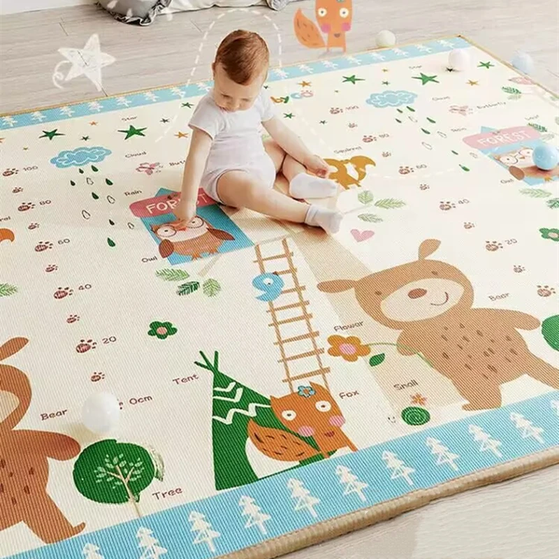 Alfombras de juego para gatear para bebés, nueva alfombra plegable gruesa EPE, alfombra de juego para niños, alfombra de seguridad para niños, tapete de juego de 2 espesores para elegir