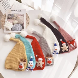 Gorro de Navidad bebé punto con dibujos alegres para niño y niña 1-4 años