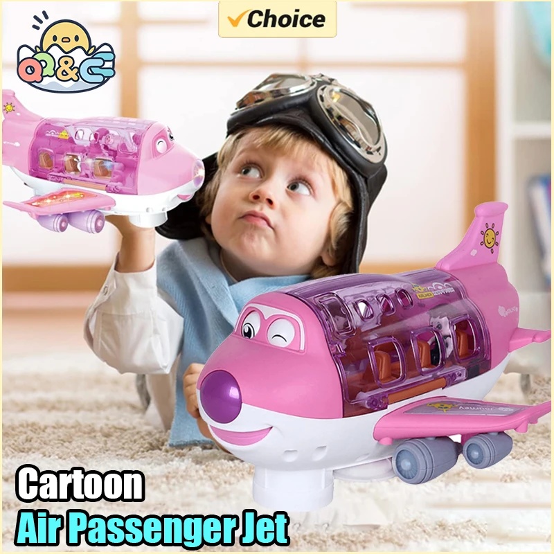 Avión eléctrico para niños, modelo de coche de juguete con simulación musical, avión de tráfico, regalo para niños y niñas, regalo de cumpleaños para niños
