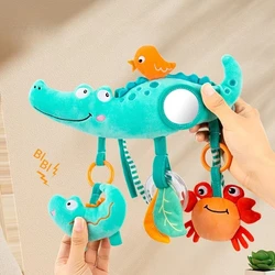Campanas de animales suaves para cuna de bebé, sonajeros colgantes móviles, juguetes de peluche para niños de 0 a 12 meses, bonito elefante, cocodrilo, Panda