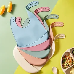 Baberos de silicona para bebé, Baberos impermeables ajustables, toalla de goteo de Saliva para recién nacidos de silicona comestible, bufanda para niños babeantes