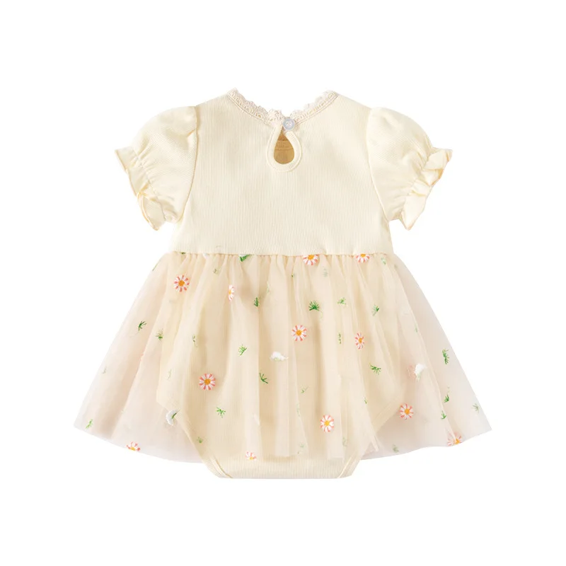 Nuevo mono de verano para bebé con vestido estampado de volantes en red-Body dulce de cumpleaños para bebés - imagen 3