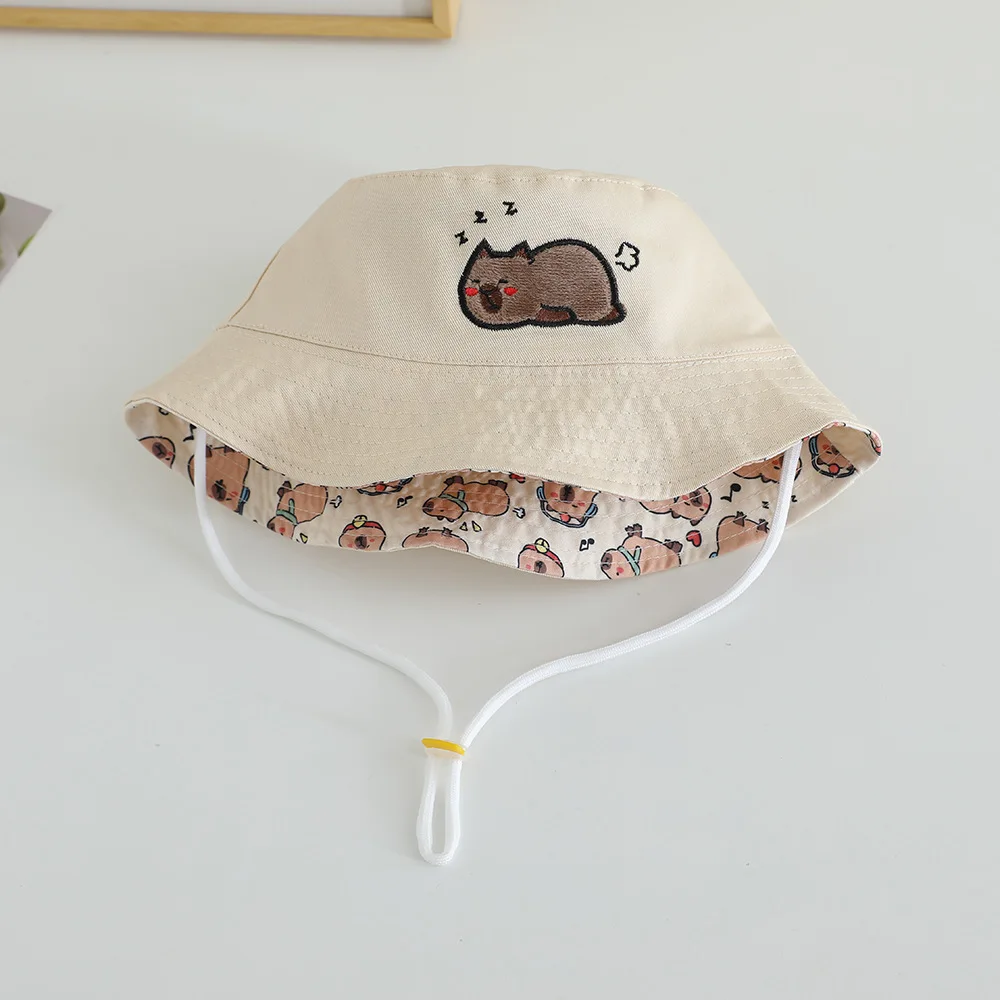 Sombrero bucket de algodón para bebé – Dibujos animados verano - imagen 5