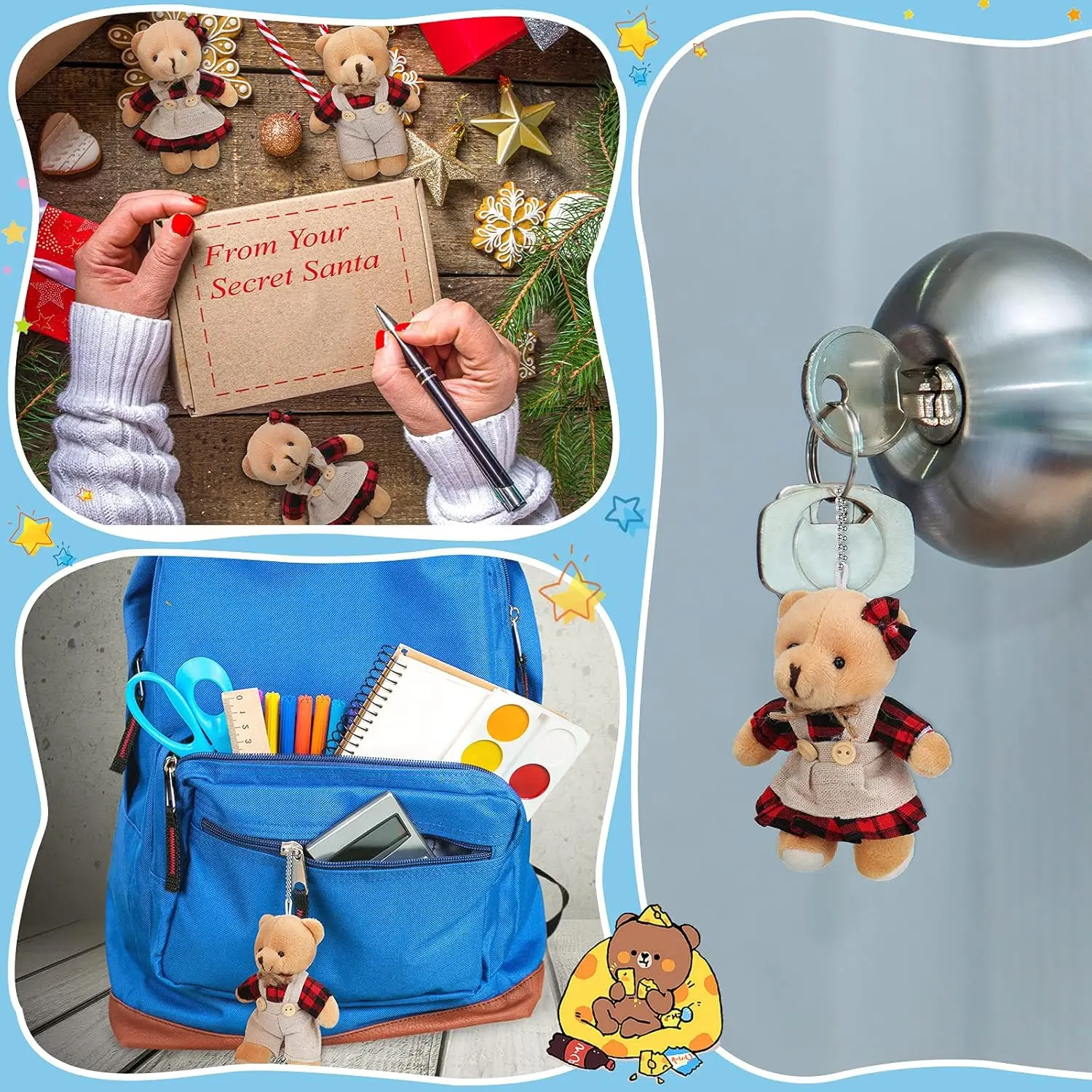 Ositos de peluche pequeños para llavero y manualidades
