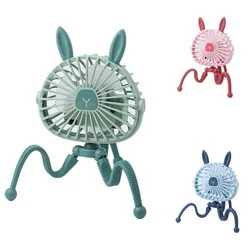 1 Uds. Ventiladores USB portátiles de pulpo con bonitos dibujos, soporte para cochecito de bebé, ventilador silencioso, Mini ventiladores con soporte