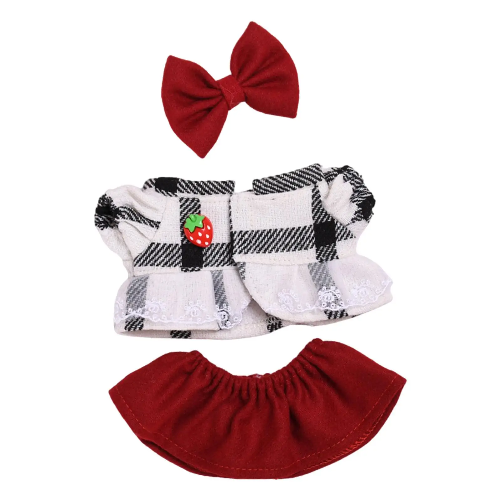 Plush Doll Top and Skirt Doll Clothes Clothing for Kids Birthday Gift Educational Costumes Dress up for 7.87inch Doll
