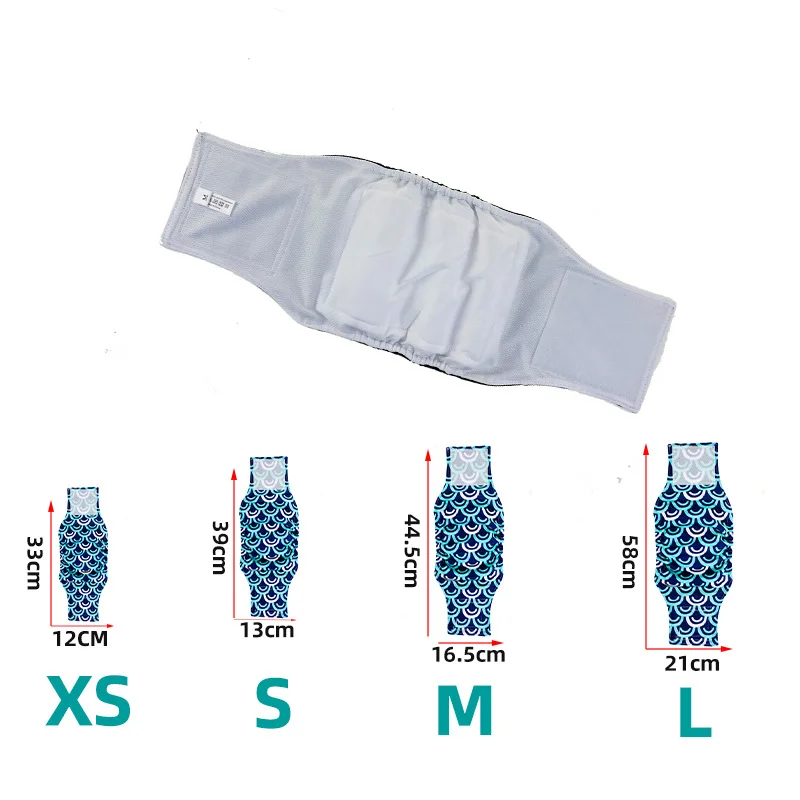 Bandas impermeables reutilizables para el vientre del perro masculino: pañales lavables ecológicos |   Impresión digital circular |   Pañales para perros - imagen 5