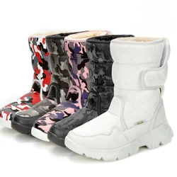 Botas de invierno para niños, novedad de 2021, estilo de diseñador de marca, botas de suela gruesa para niñas, botas de moda simples antideslizantes para mujeres, botas de nieve versátiles