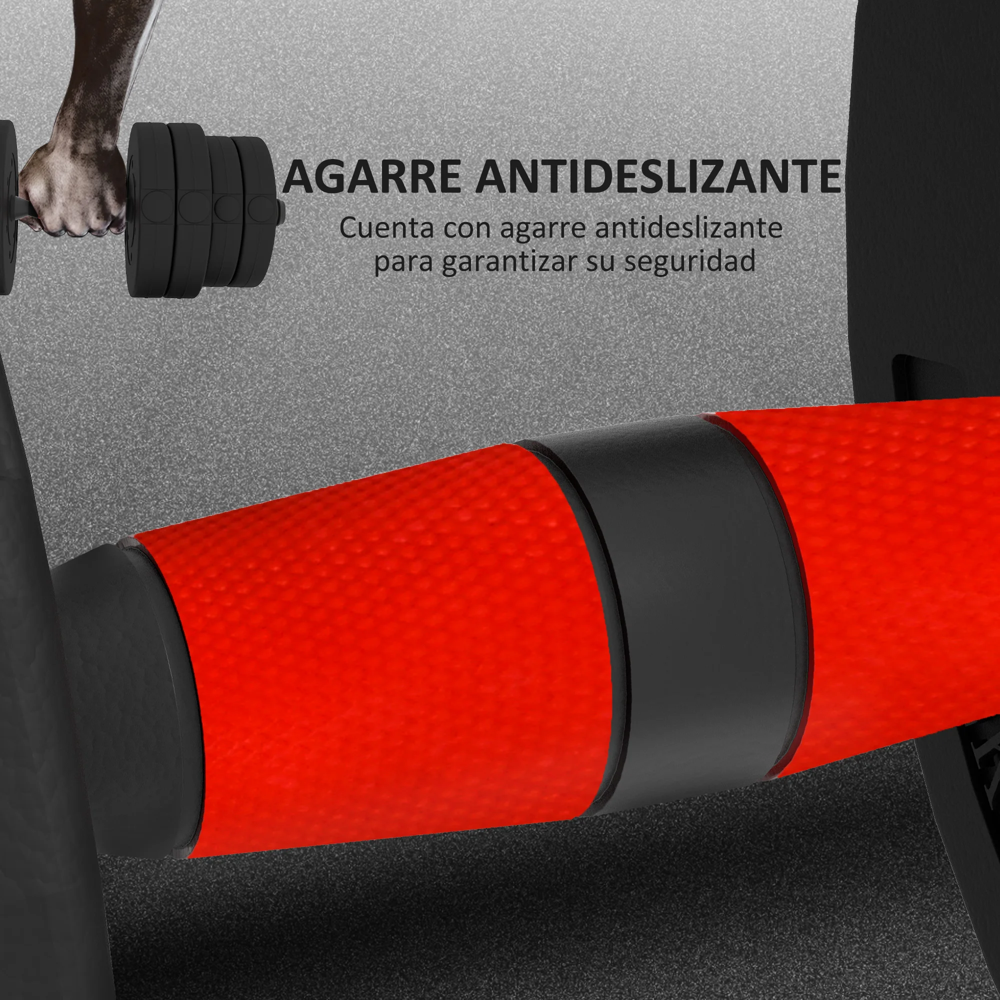 HOMCOM Juego de Mancuernas Ajustables, 2 en 1, 30kg, Juego de Pesas con Barra de Conexión y Mango Antideslizante, Pesas y Mancuernas para Hombres y Mujeres, Ejercicio de Fitness, Casa Gimnasio - imagen 5