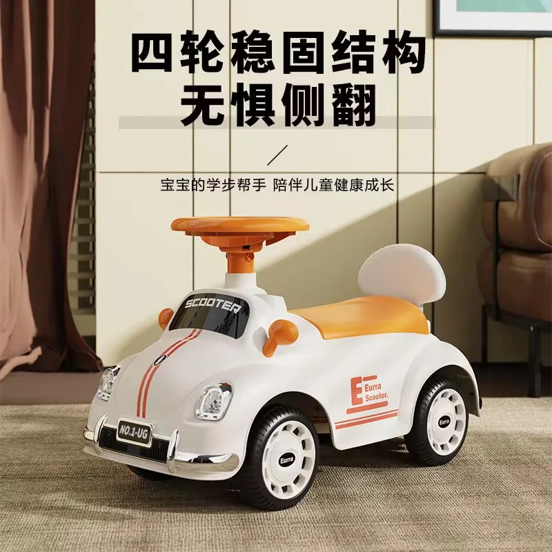 Patinete con música para niños, andador de bebé con equilibrio de cuatro ruedas, andador con música, regalo de cumpleaños - imagen 2
