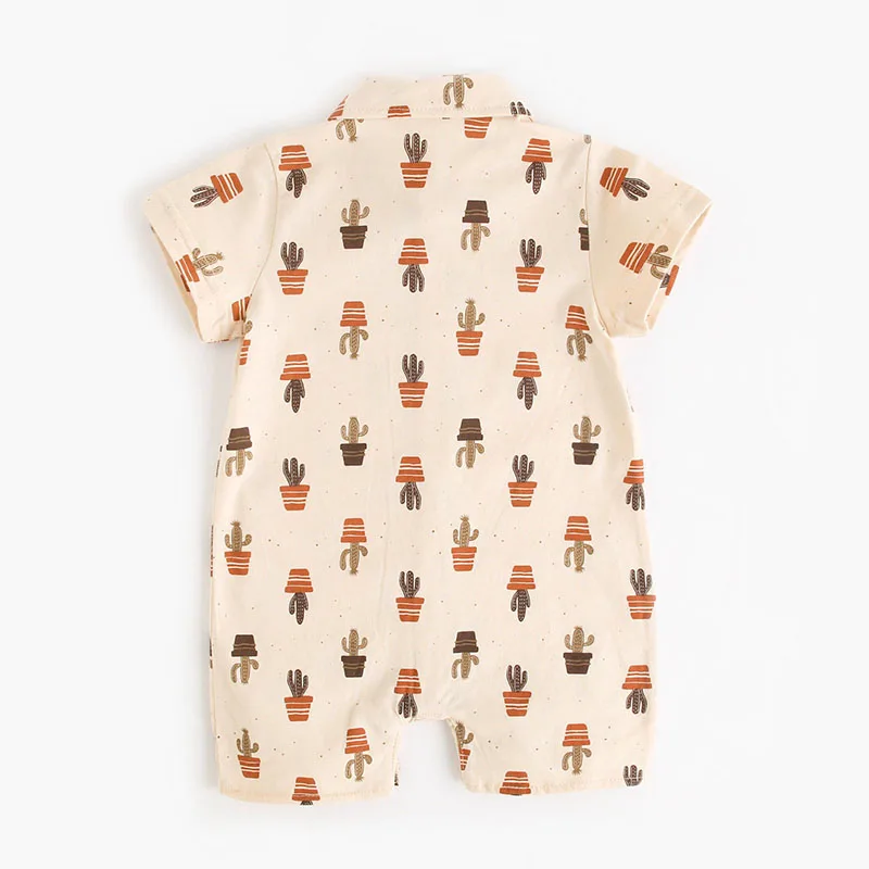 MILANCEL, nuevos peleles de verano para niñas de 3 a 24m, mono con cuello de Cactus de dibujos animados para bebés, ropa de manga corta a la moda para niños pequeños - imagen 3