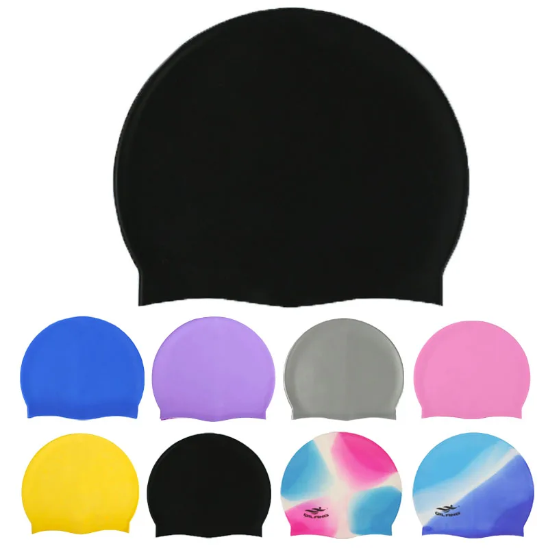 Gorros de natación de silicona impermeables para hombres y mujeres, alta elasticidad, Flexible, protege las orejas, cabello, gorro de piscina para adultos, niños, niñas