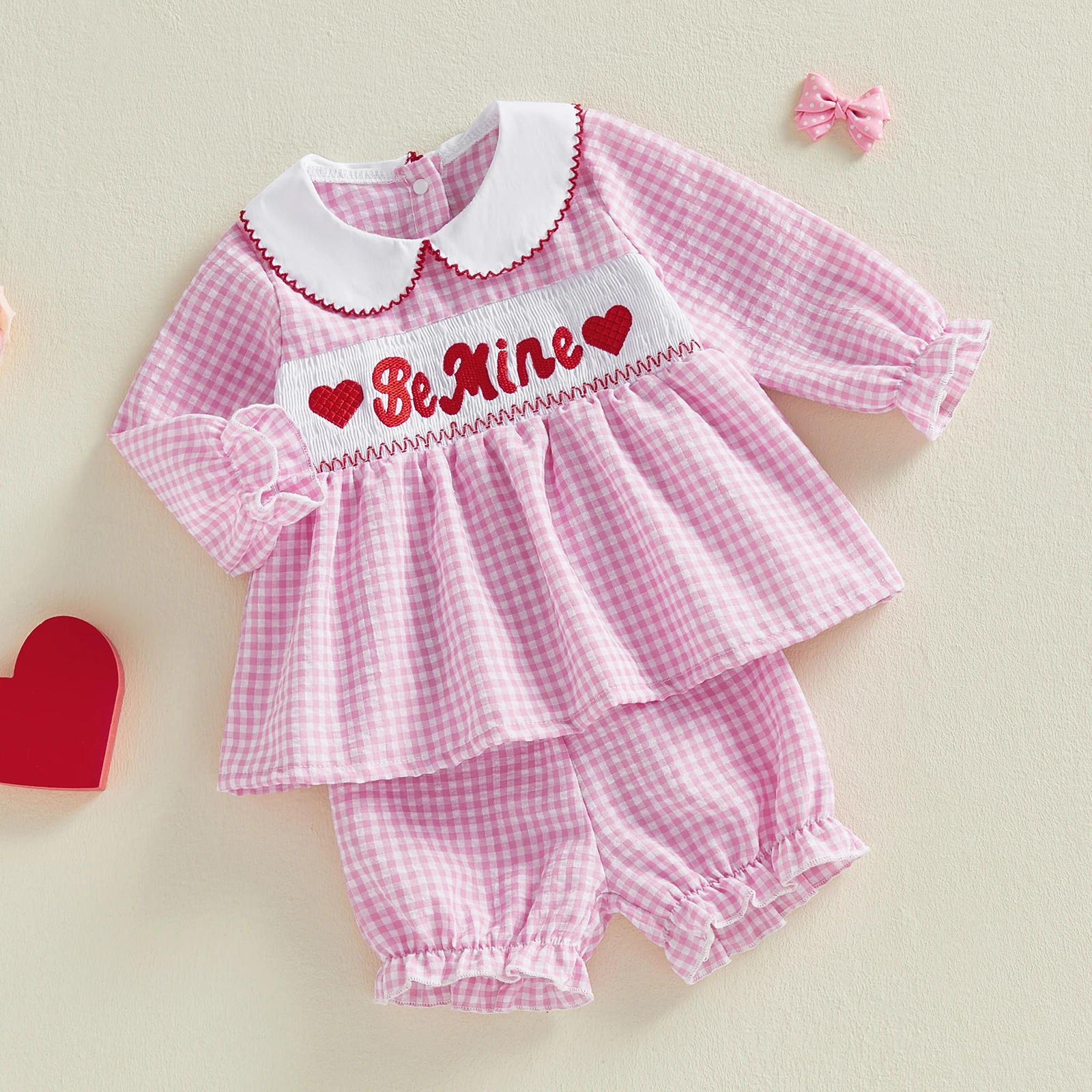 Conjunto niña ViSgogo San Valentín bordado de cuadros - imagen 5