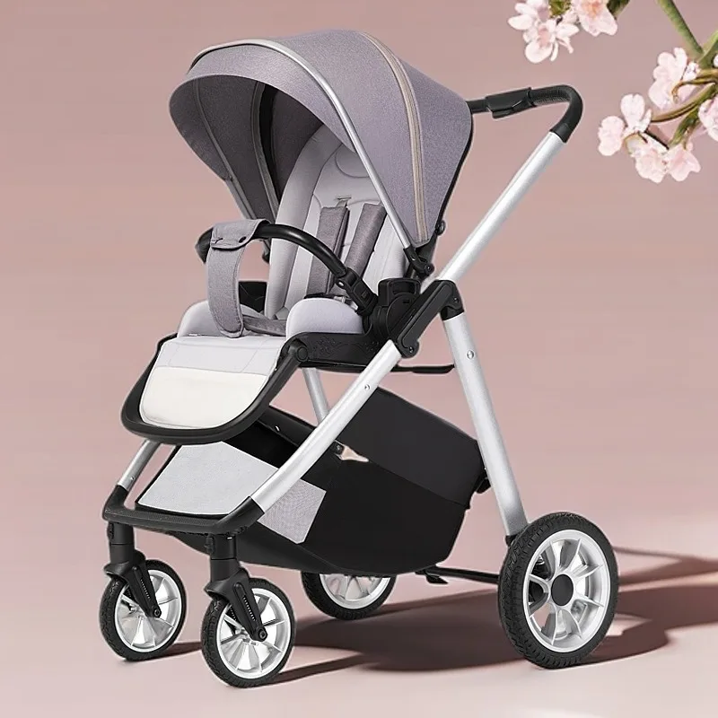 Cochecito de bebé ligero, plegable y reclinable con amortiguación - imagen 2