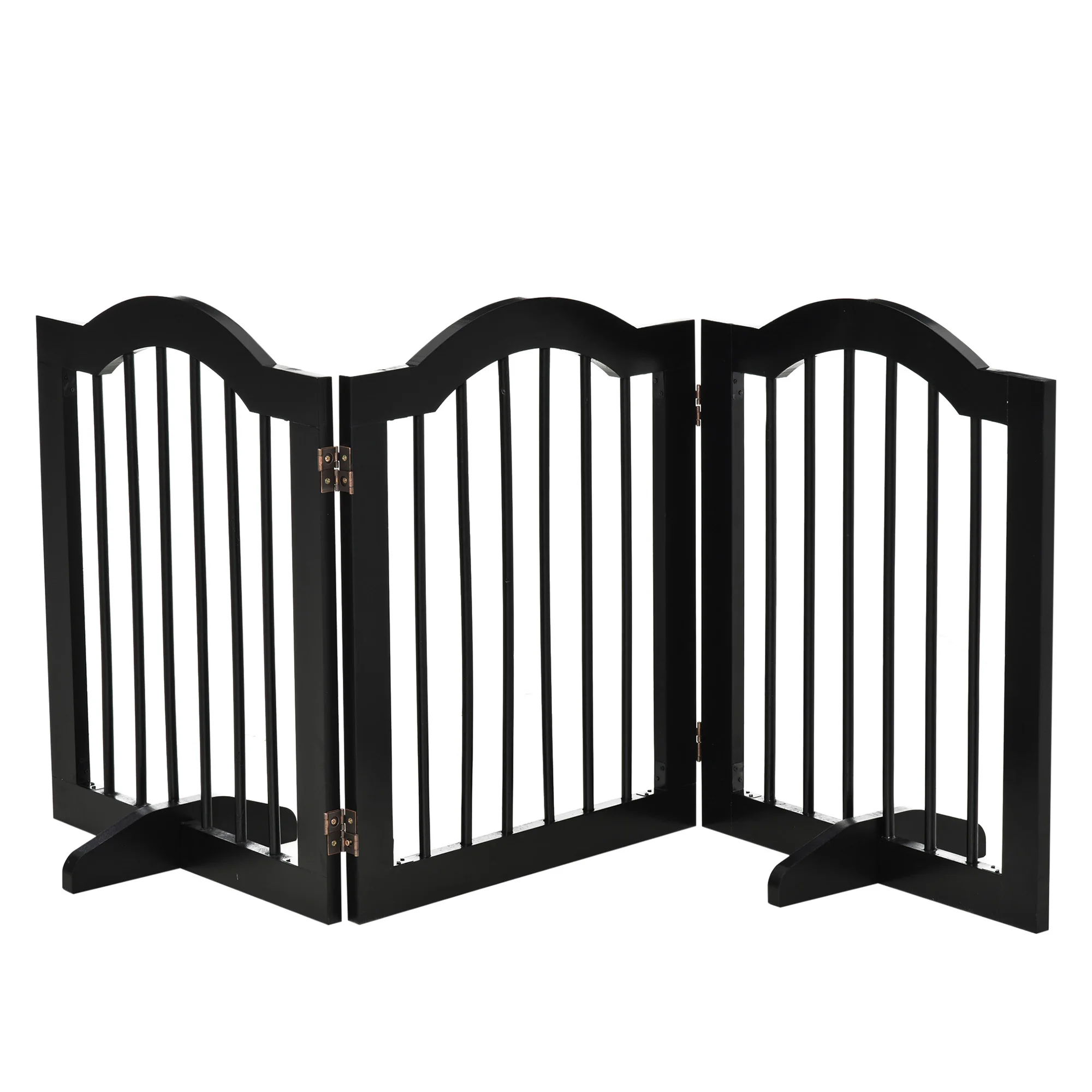 PawHut Barrera de Seguridad Plegable para Perros Pequeños Rejilla de Protección de 3 Paneles con Patas para Mascotas para Escaleras Pasillos 154,5x29,5x61 cm - imagen 2