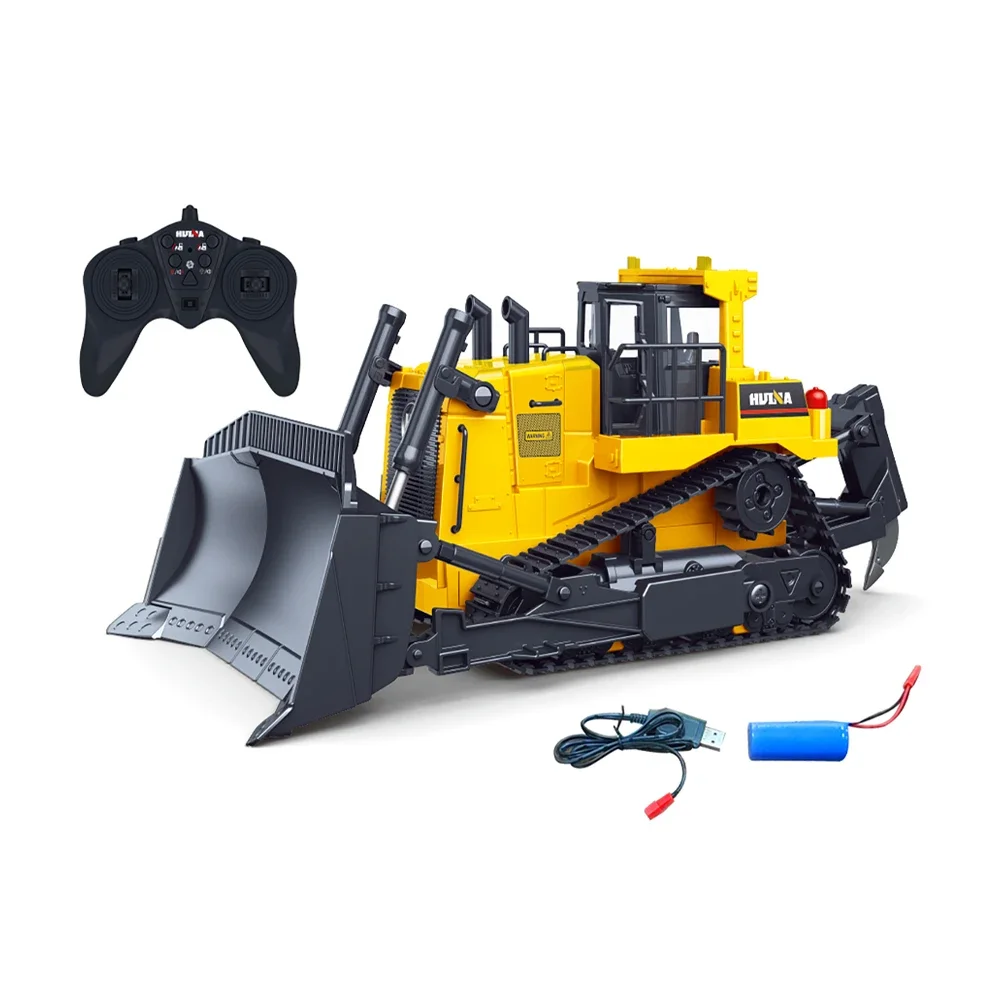 HUINA 1554 RC Bulldozer Bagger excavadora sobre orugas 2,4G coches de Control remoto camiones para adultos Tractor remolque regalo - imagen 5