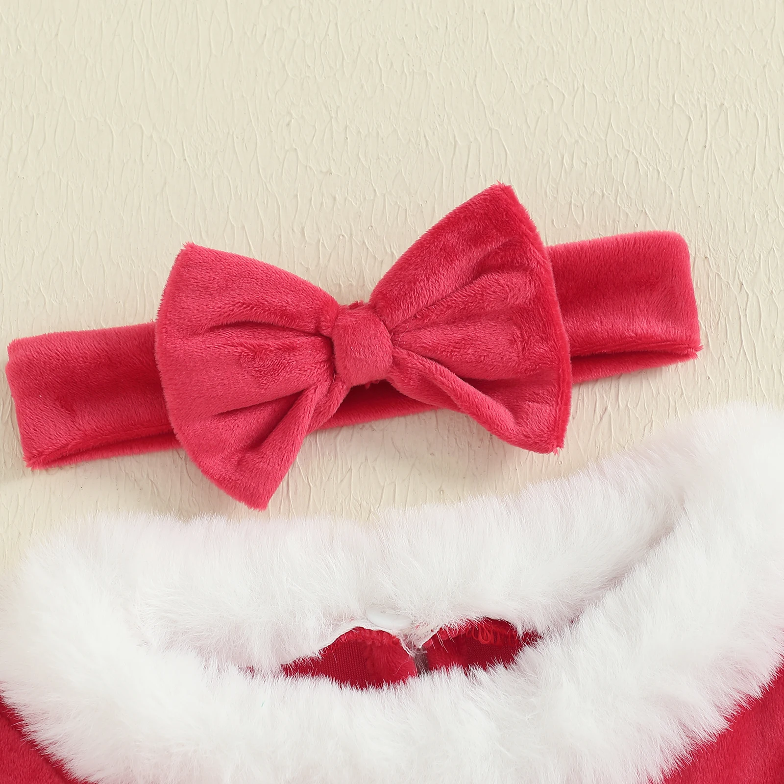 Body para niñas, traje de Navidad, mameluco bordado de manga larga, vestido con diadema, conjunto de ropa de Navidad de 2 piezas - imagen 4