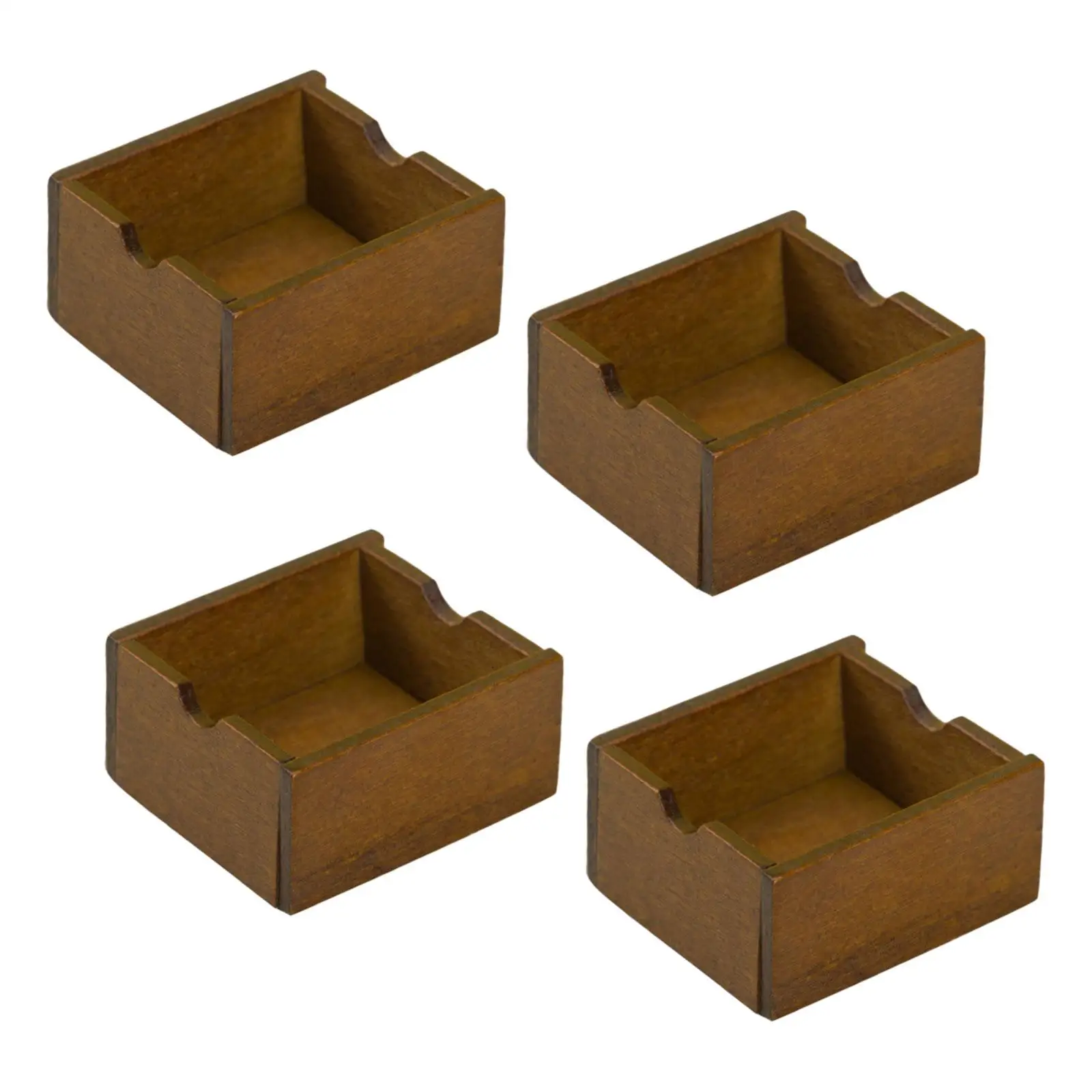 4Pcs 1/12 Dollhouse Basket Miniature Storage Bin for Kids Gifts Dining Fairy Garden 1/12 Scale Doll House Model Scene Decoration