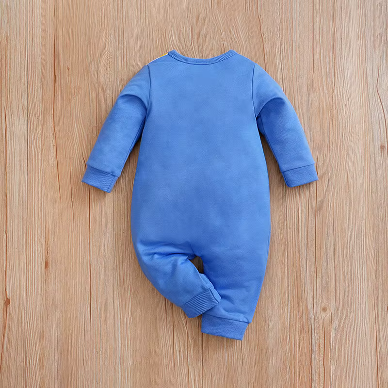 Mono pijama de rayas azul para bebé niño – Manga larga - imagen 4