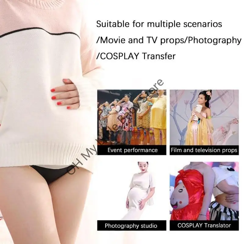 Potenciador vientre silicona con gancho y bucle ajustable M76C para apariencia realista en simulación embarazo y - imagen 5