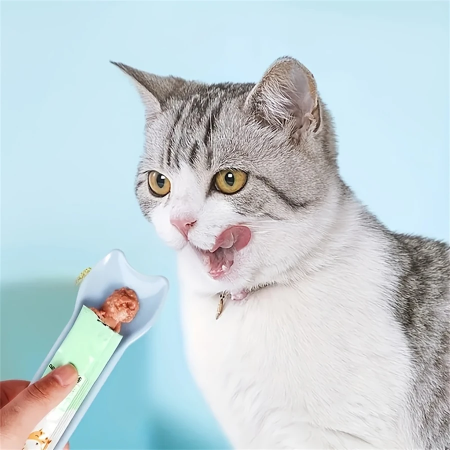 Pet Supplies Cat Strip Squeeze Spoon Cat Strip Feeder for Lickable Wet Cat Treats Pet Liquid Snack Feeding Tool Cat Feeder - imagen 2