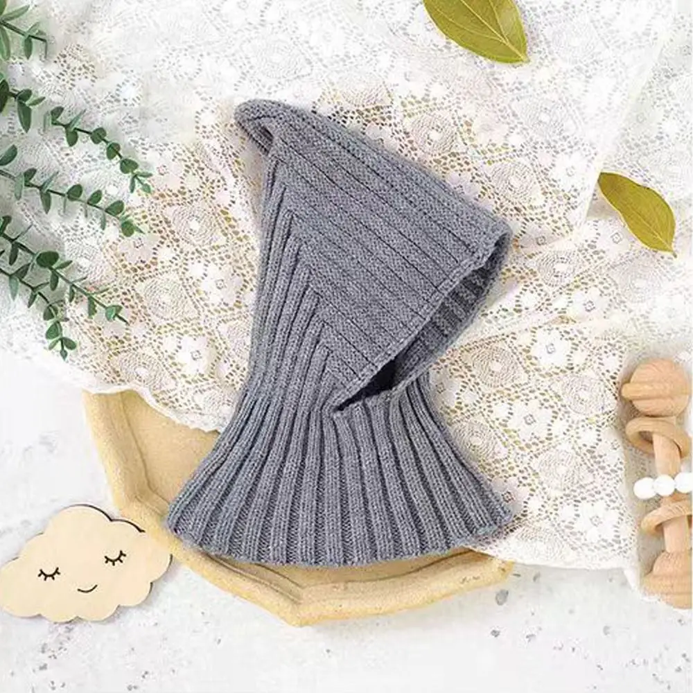 Gorros cálidos con cuello bonito para bebé, bufanda integrada a prueba de viento, gorro tipo jersey, pasamontañas, orejeras para niño, gorros para exteriores - imagen 4