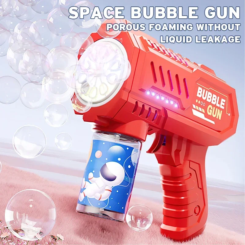 Pistola automática de burbujas con forma de cohete para niños - imagen 4