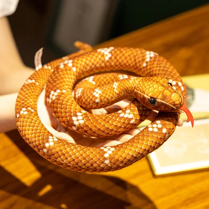 Peluche de serpiente pitón dorada – Animal realista para niños - imagen 2
