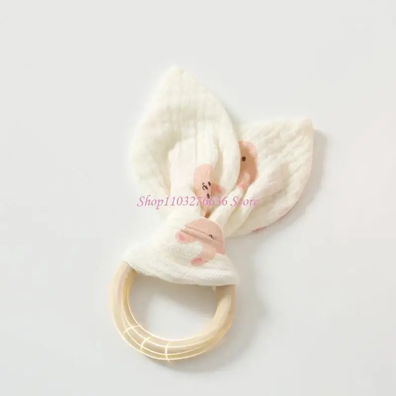 R6FD Cotton Baby Toothing Tooth Rabbit Animal Sensory: Regalo ducha recién nacido - imagen 3