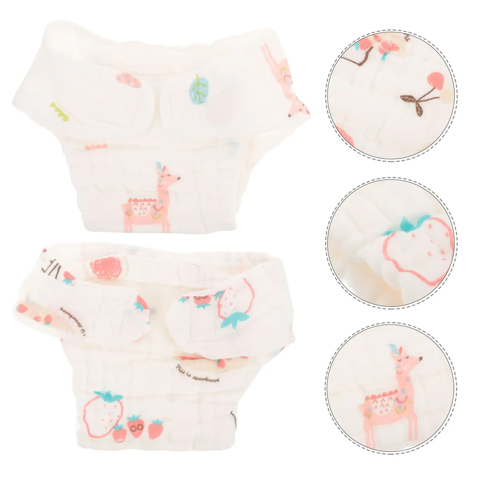 Pañales de algodón puro para bebé, paño lavable reutilizable, talla de 0 a 3 meses, pantalones de pañales infantiles suaves y transpirables, 2 uds. - imagen 3