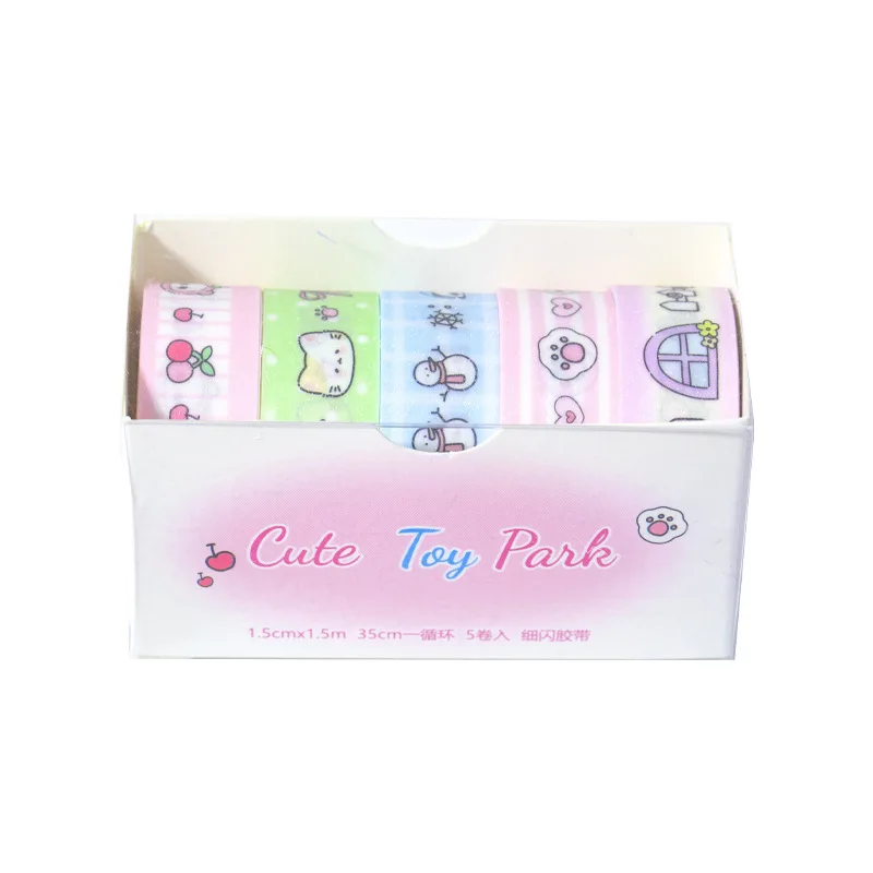 5 rollos/juego de cintas Washi de destello fino coreano, venta de sueños, pegatinas de galaxia para chica, manual, pegatinas de bucle de Material DIY - imagen 5