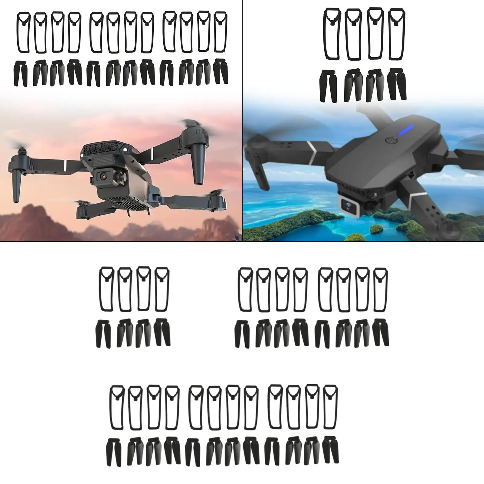 Hélices profesionales, ligeras, portátiles, de alta resistencia, de liberación rápida, piezas de repuesto con cubierta protectora para E88Pro E88