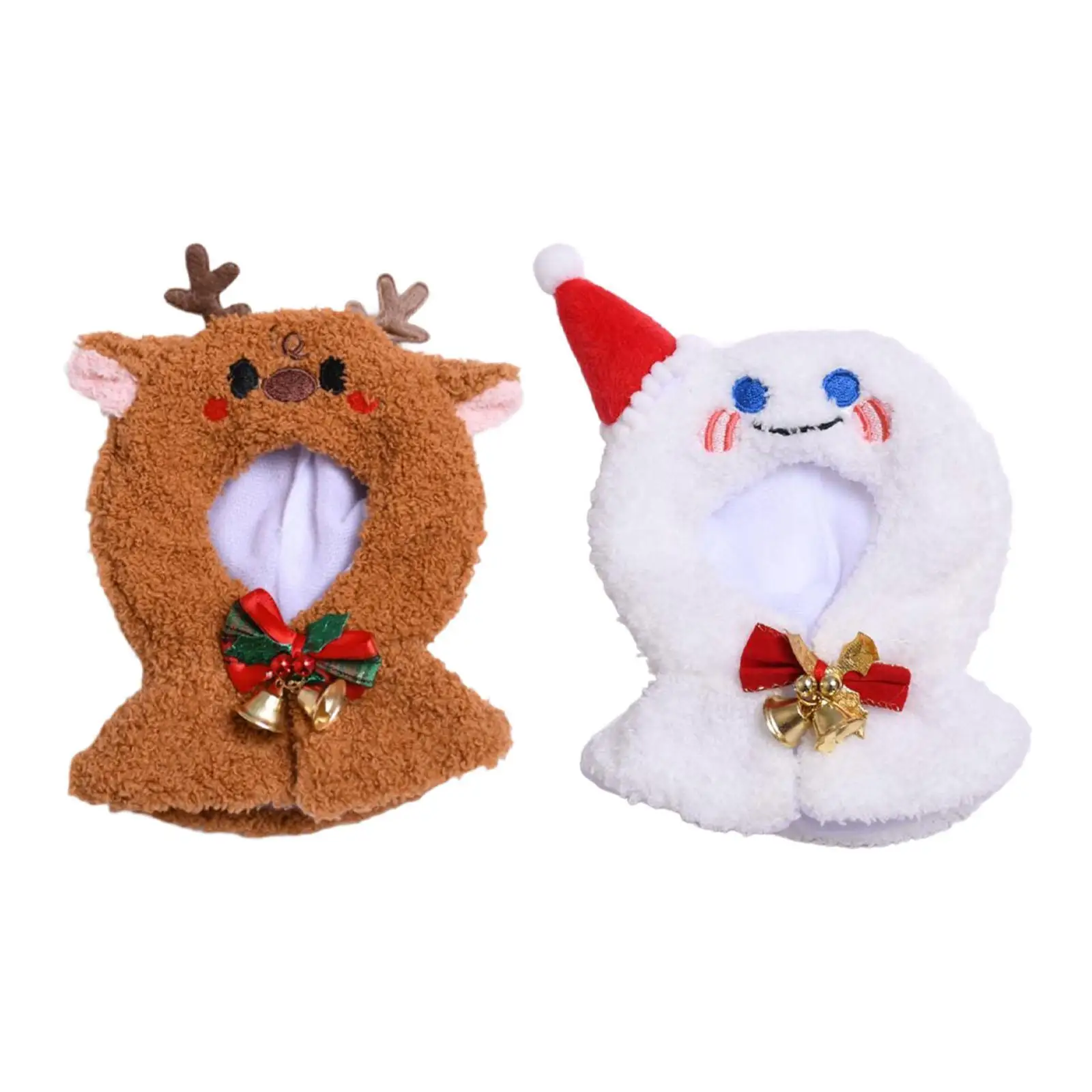 Ropa de muñeca de peluche de 15 -17 cm, chal navideño, vestido de muñeca bonito a la moda - imagen 2