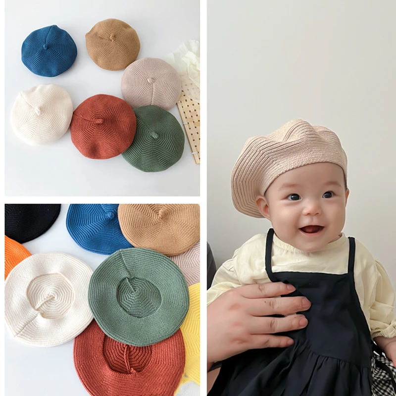 Boinas y gorros tejidos de lana para niños – estilo coreano turbante - imagen 3