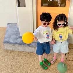 Camiseta manga corta alfabeto algodón niños – Milangel verano