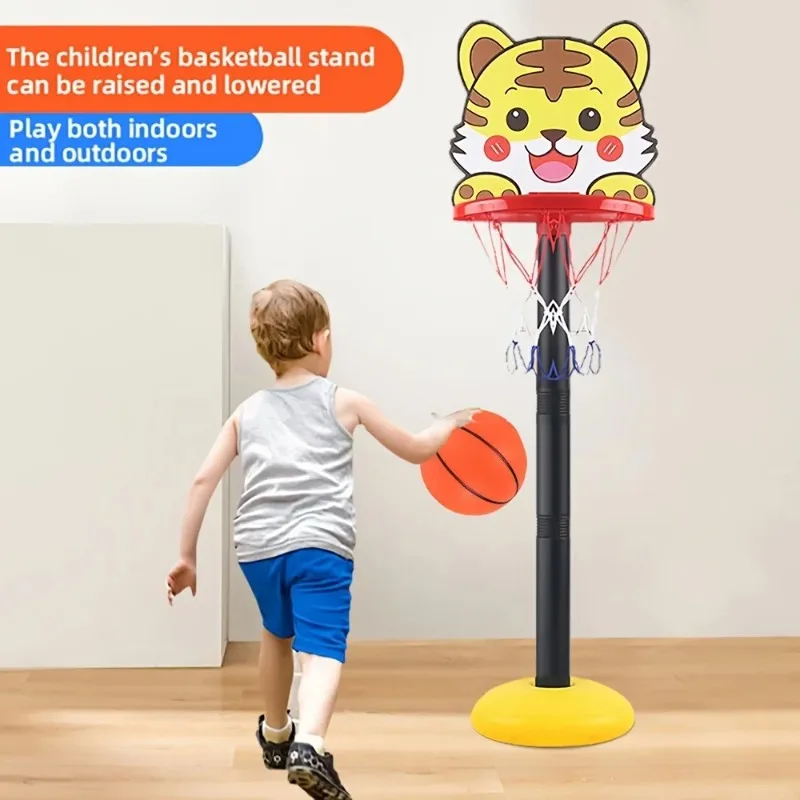 1 Juego de soporte para aro de baloncesto para niños, altura ajustable, fácil montaje, juego interior y exterior, plástico duradero, perfecto para cumpleaños - imagen 3