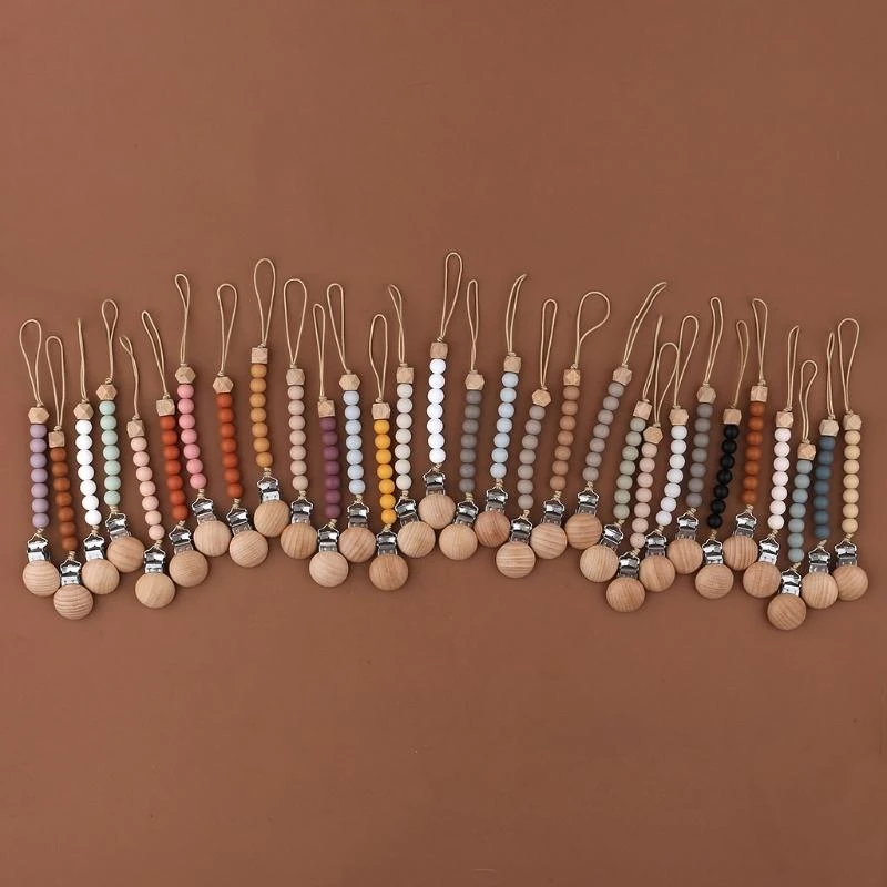 M76C Clips para chupete silicona sin BPA, cadena, soporte para pezones para regalo Baby Shower infantil - imagen 3