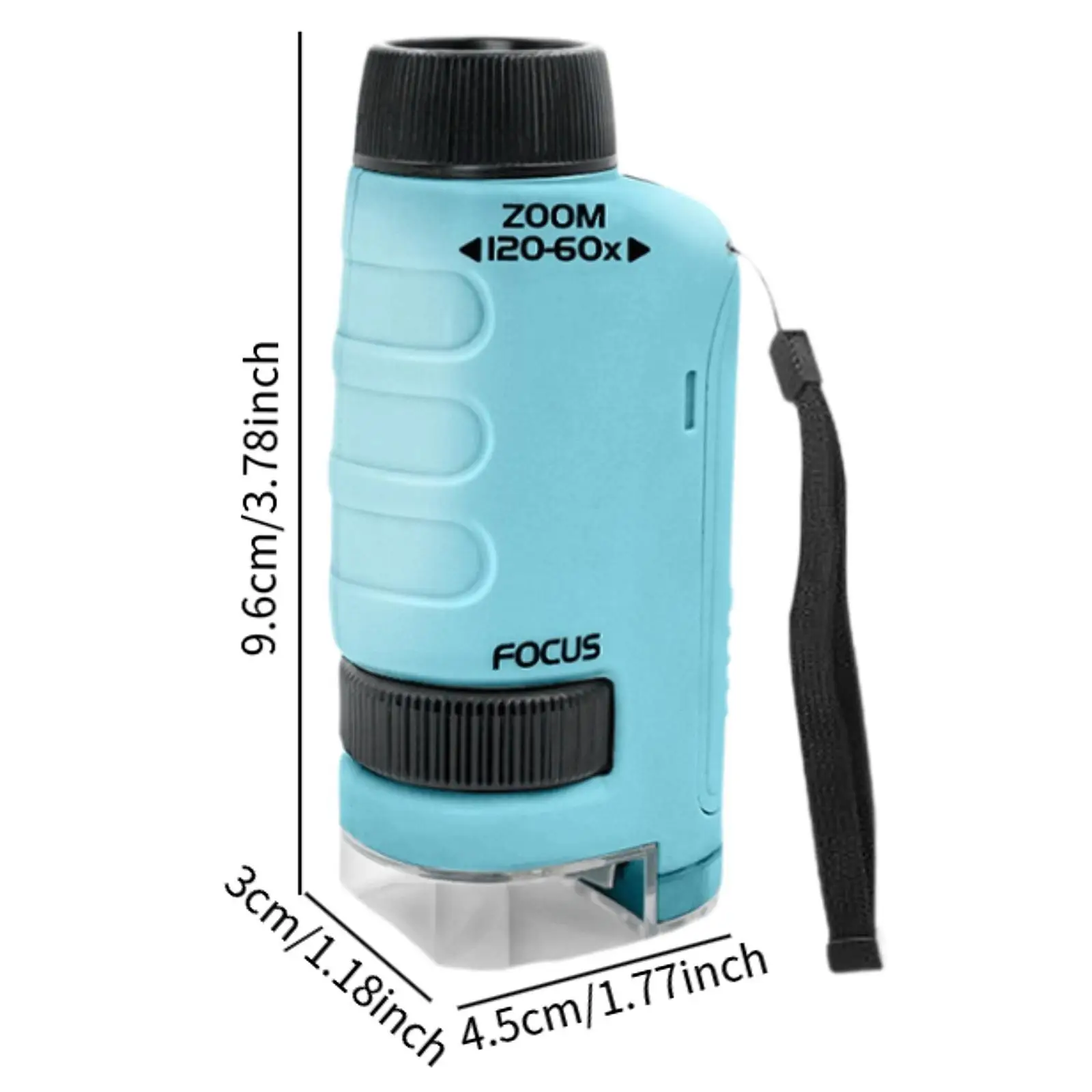 Handheld Microscope, Pocket Microscope, 60-120x Outdoor Portable Kids Science Microscope Toy for Ages 8+ Home School Lab