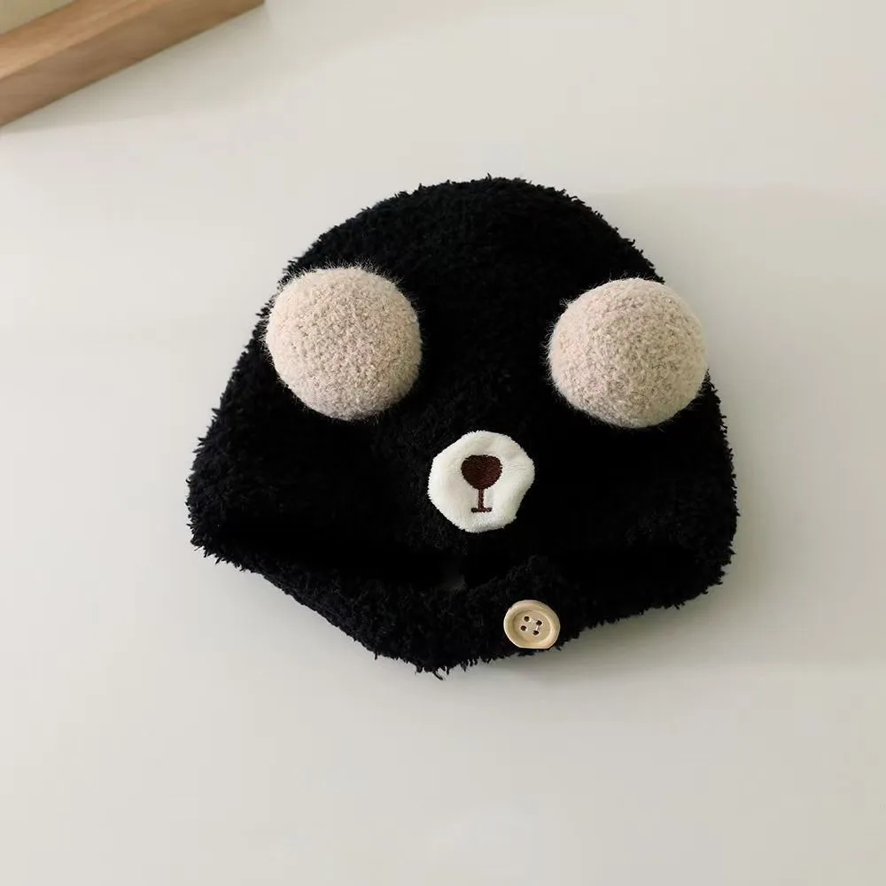 Gorro de lana grueso con oso adorable para bebé invierno - imagen 5