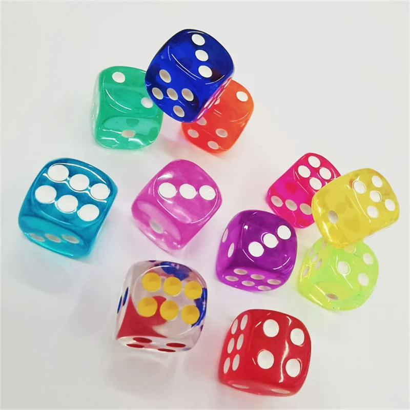 Dados de colores de cristal acrílico de 12 piezas y 14mm, dados transparentes de esquina redonda, juego Boutique de alta calidad, juguetes interactivos multijugador - imagen 3