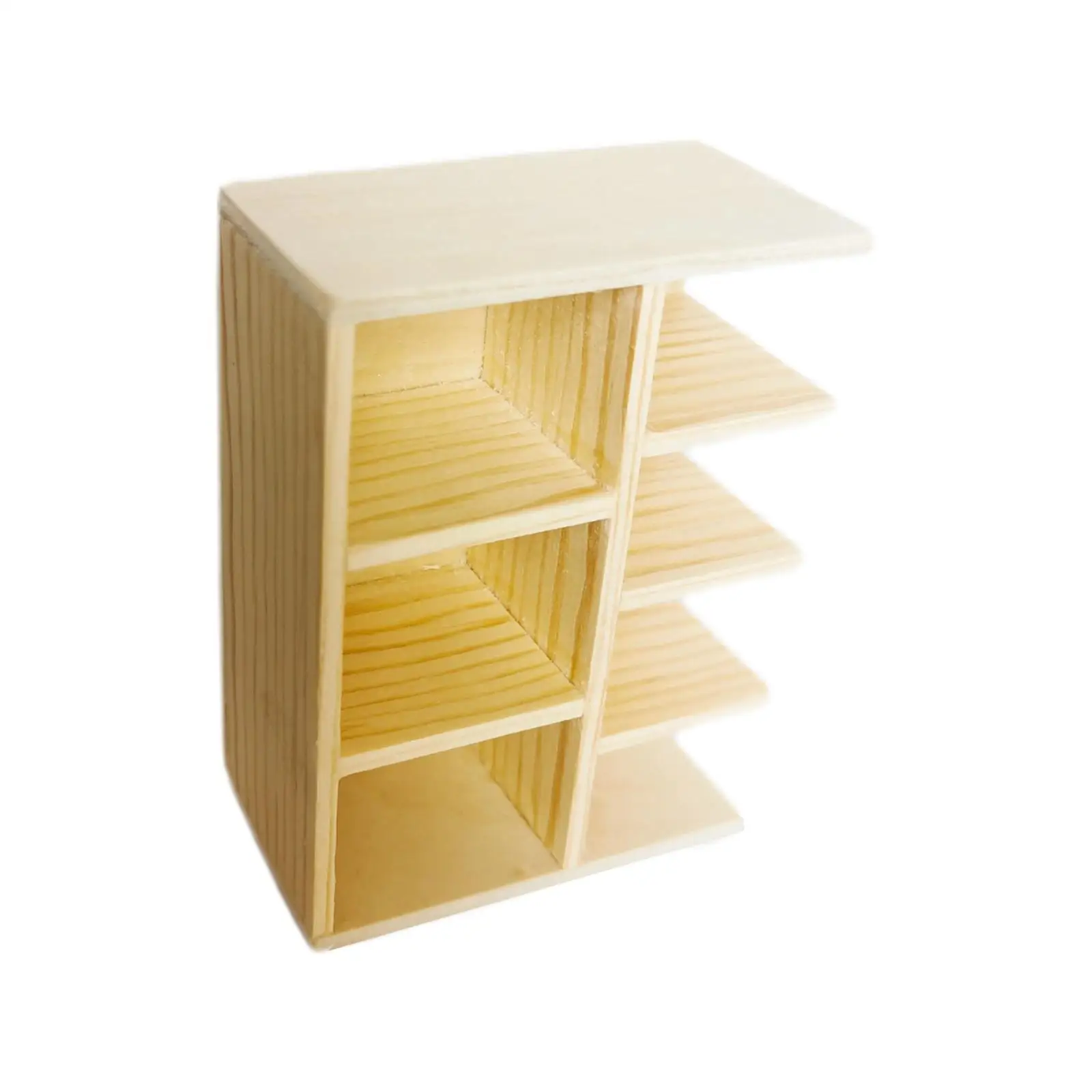 Dolls House Furniture Crafts Wooden Living Room Model Simulation Cabinet Shelf Miniature Furniture 1:12 Scale Dollhouse Bookcase
