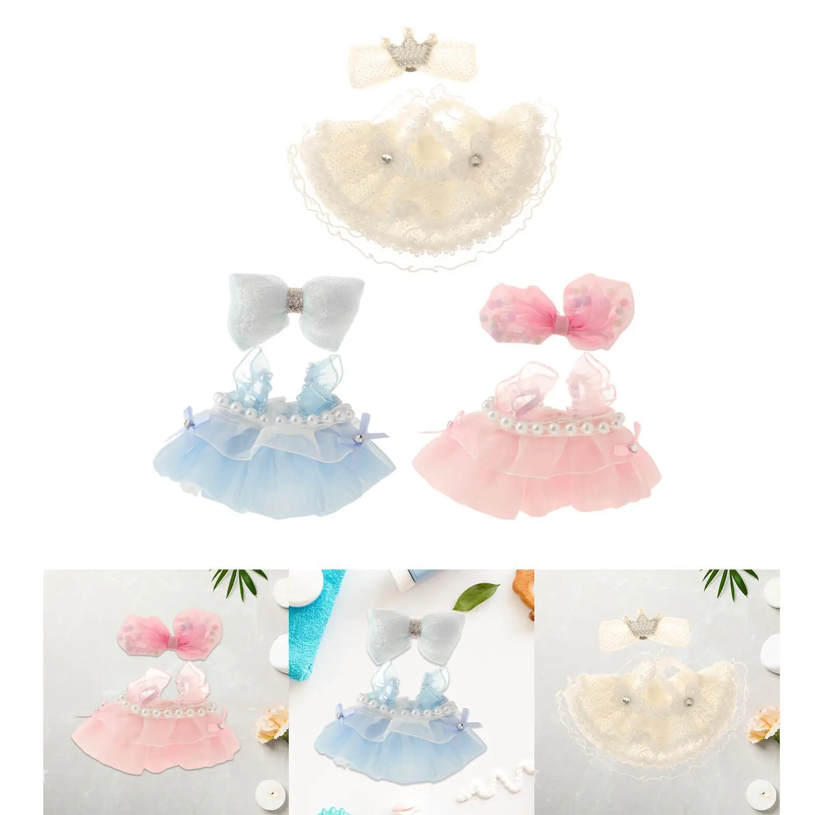 Plush Doll Suspender Skirt Brace Skirt Costumes Pretend Play Clothing DIY Make Your Own Dolls Princess Dress for 5.91'' Dolls