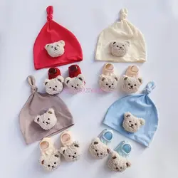 Gorro y calcetines para recién nacido – Oso de peluche suave
