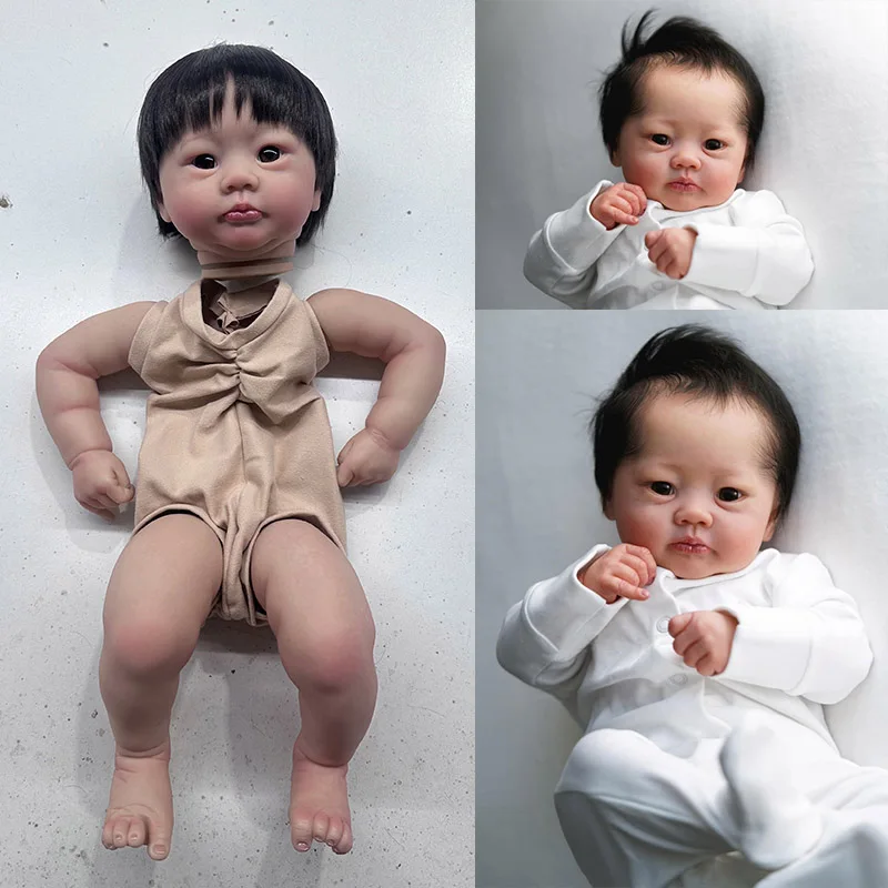 Kit de muñeca Lali para bebé recién nacido, piezas de muñeca realistas sin montar, bricolaje, ya pintadas, con raíz de mano y pelo - imagen 5