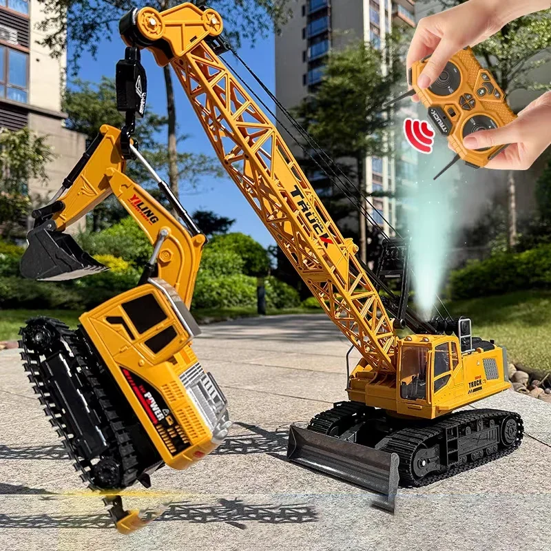 Tractor de grúa RC para niños con brazo eléctrico - Juguete educativo