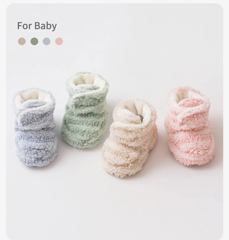 MILANCEL, nuevos zapatos para caminar para bebés, invierno de 0 a 18M, rayas de colores caramelo, zapatos acolchados de lana para niñas, zapatos cálidos para niños pequeños - imagen 3