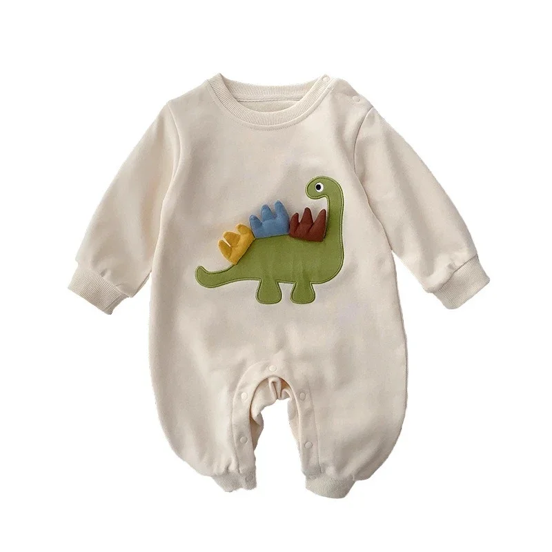 Mono para bebé recién nacido, ropa para todas las estaciones, pelele para bebé de manga larga con bonito dinosaurio