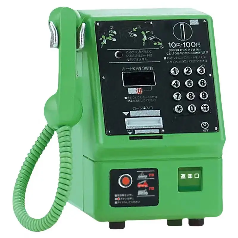 Modelo de teléfono en miniatura Gacha, teléfono público NTT japonés Retro de simulación genuina - imagen 5
