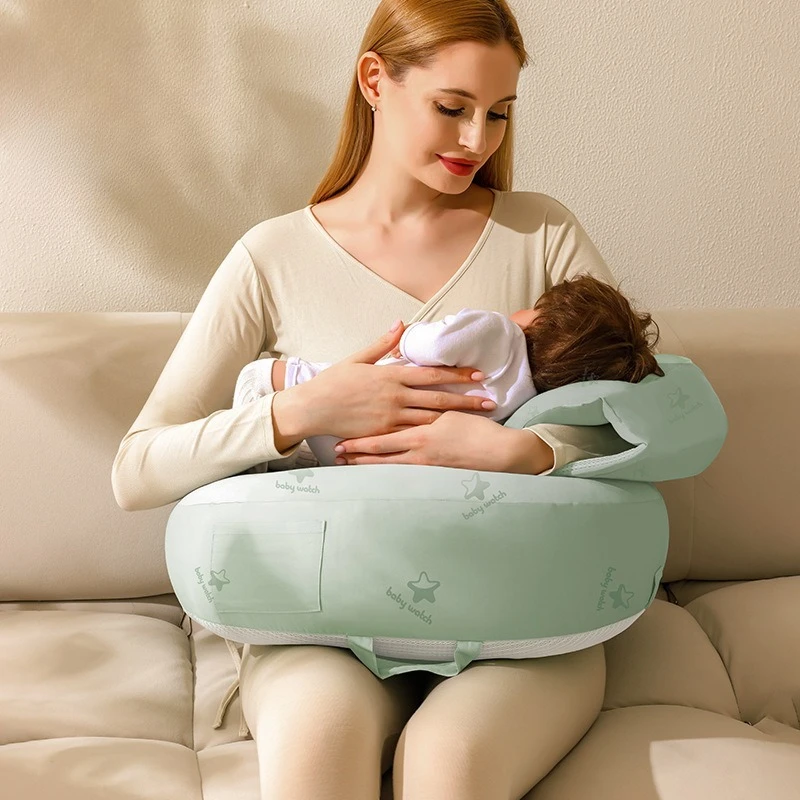 Almohada de lactancia multifuncional, cojín de soporte para lactancia con 15 °   Ángulo antiasfixia, tela suave y transpirable Soporte completo - imagen 4